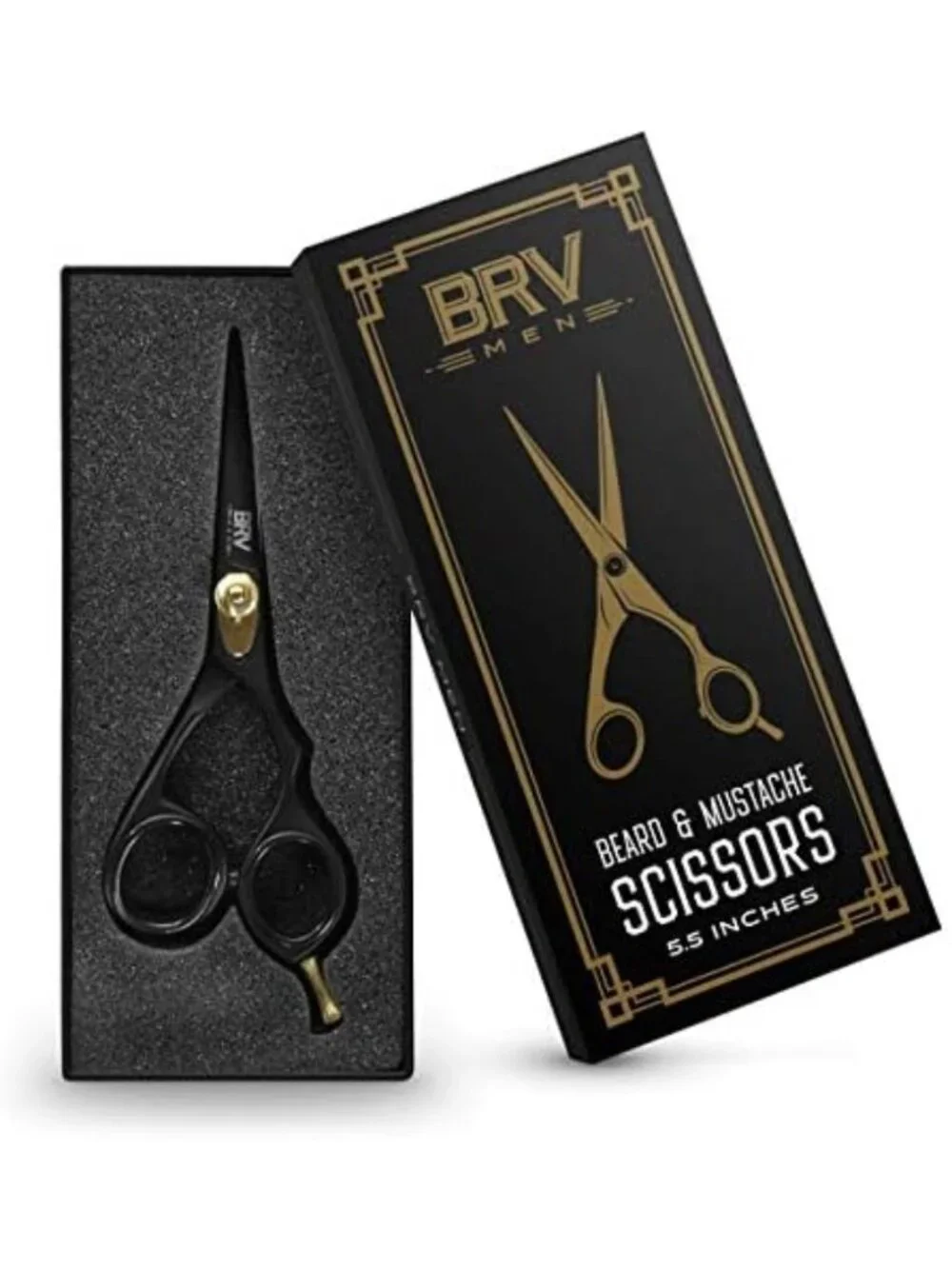 5.5” Mustache & Beard Trimming Scissors - High Carbon Steel, Razor Sharp Shears